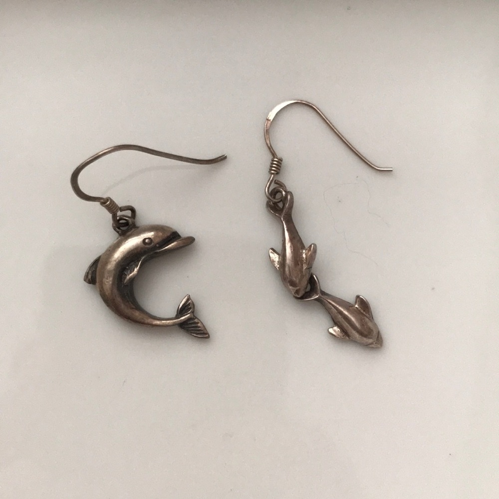 Silver Dangly Asymmetrical Earrings